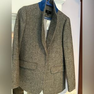 J crew wool tweed blazer grey new with tags size 6